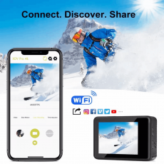  AUSHA 4K 60fps Dual Touch Screen Sports Camera Waterproof Underwater Camera 