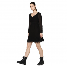 ONLY Women's Polyester Fit and Flare Above The Knee Casual Dress